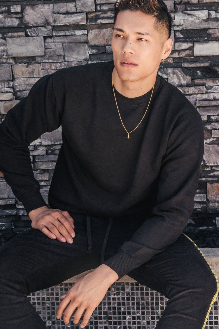 Kurt Crew Sweatshirt - Black - jameswhite001