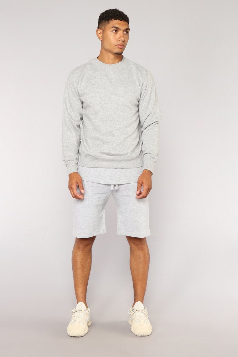 Kurt Crew Sweatshirt - Heathered Grey - jameswhite001