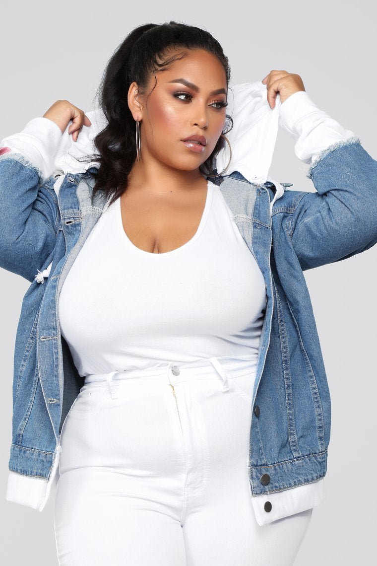 LA State Of Mind Denim Jacket - Medium Blue Wash - jameswhite001