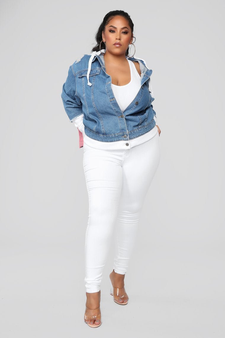 LA State Of Mind Denim Jacket - Medium Blue Wash - jameswhite001