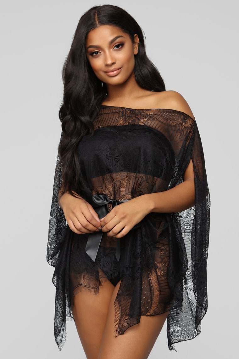Lace Little Whisper 2 Piece Set - Black - jameswhite001