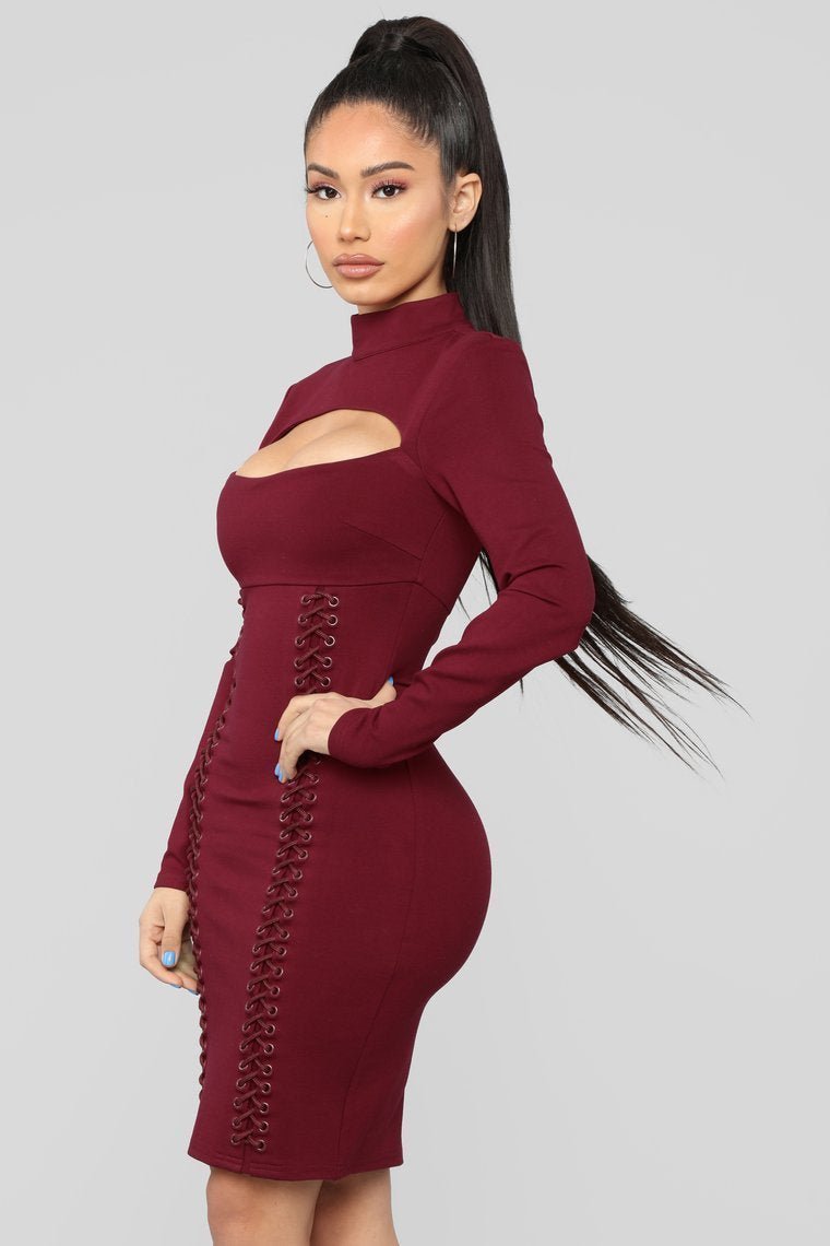 Lace Through My Life Mini Dress - Red - jameswhite001