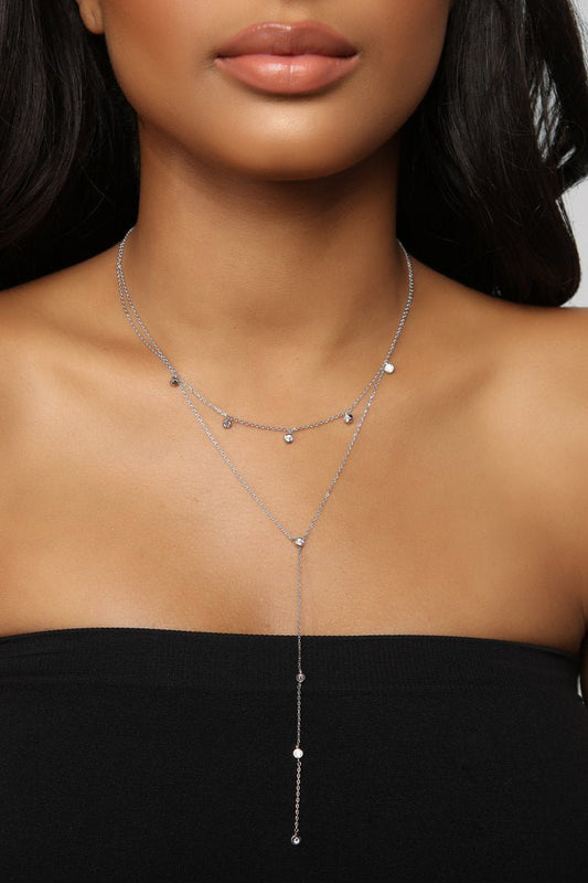 Larry Lariot Layered Necklace - Silver - jameswhite001