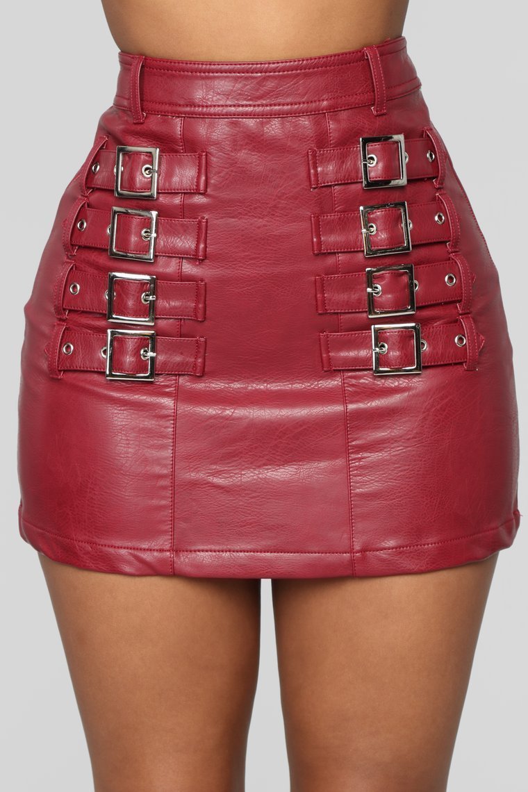 Latching Onto You Mini Skirt - Burgundy - jameswhite001