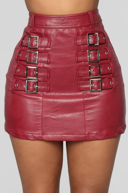 Latching Onto You Mini Skirt - Burgundy - jameswhite001