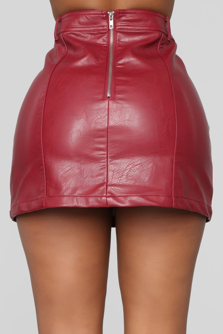 Latching Onto You Mini Skirt - Burgundy - jameswhite001