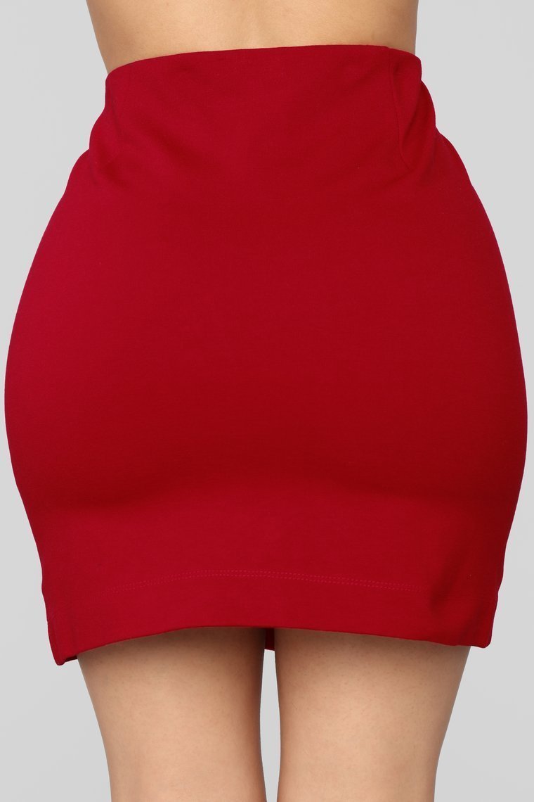 Lennon Snap Skirt - Red - jameswhite001