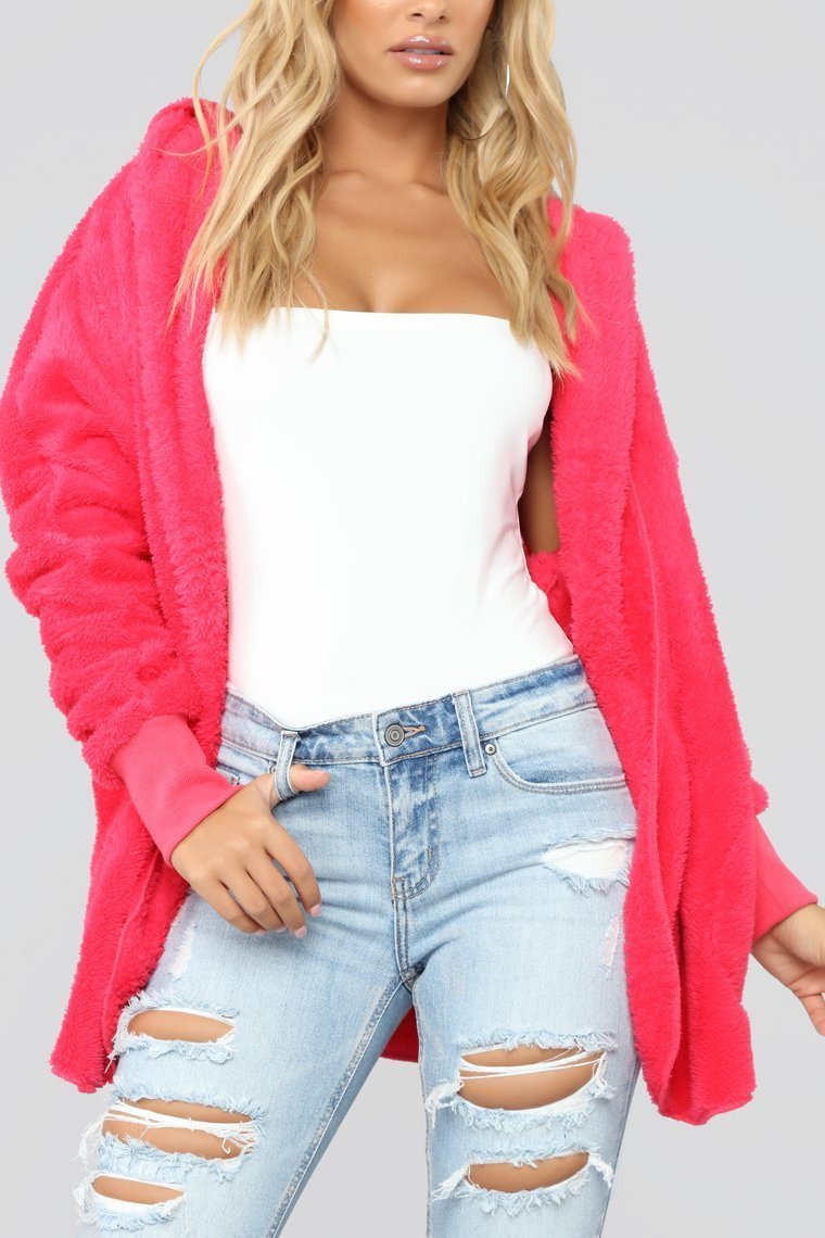 Let's Get Cozy Oversized Coat - Fuchsia - jameswhite001