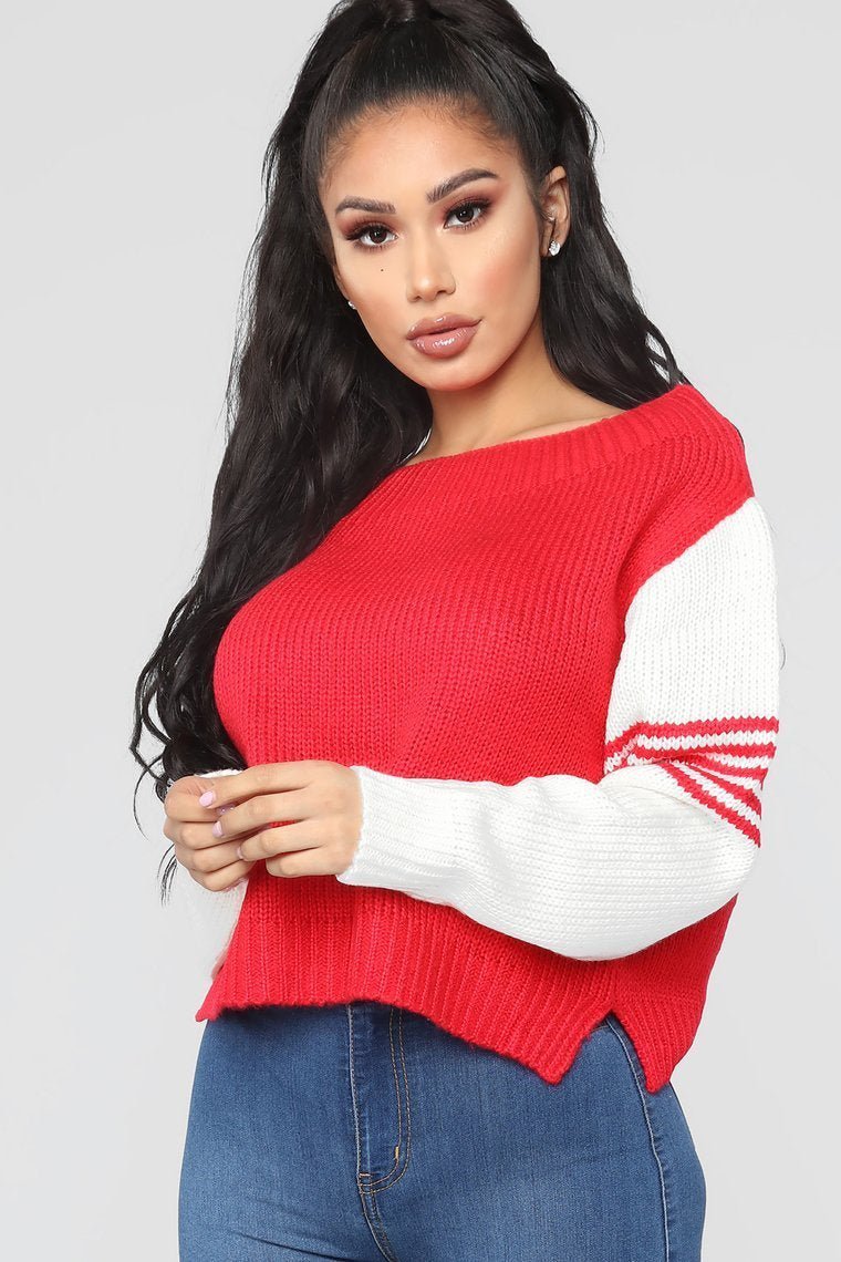 Lets Play Games Sweater - Tomato Red - jameswhite001