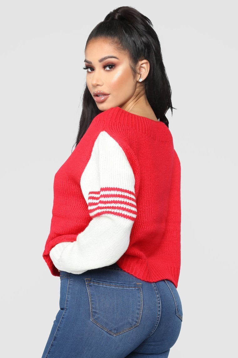 Lets Play Games Sweater - Tomato Red - jameswhite001