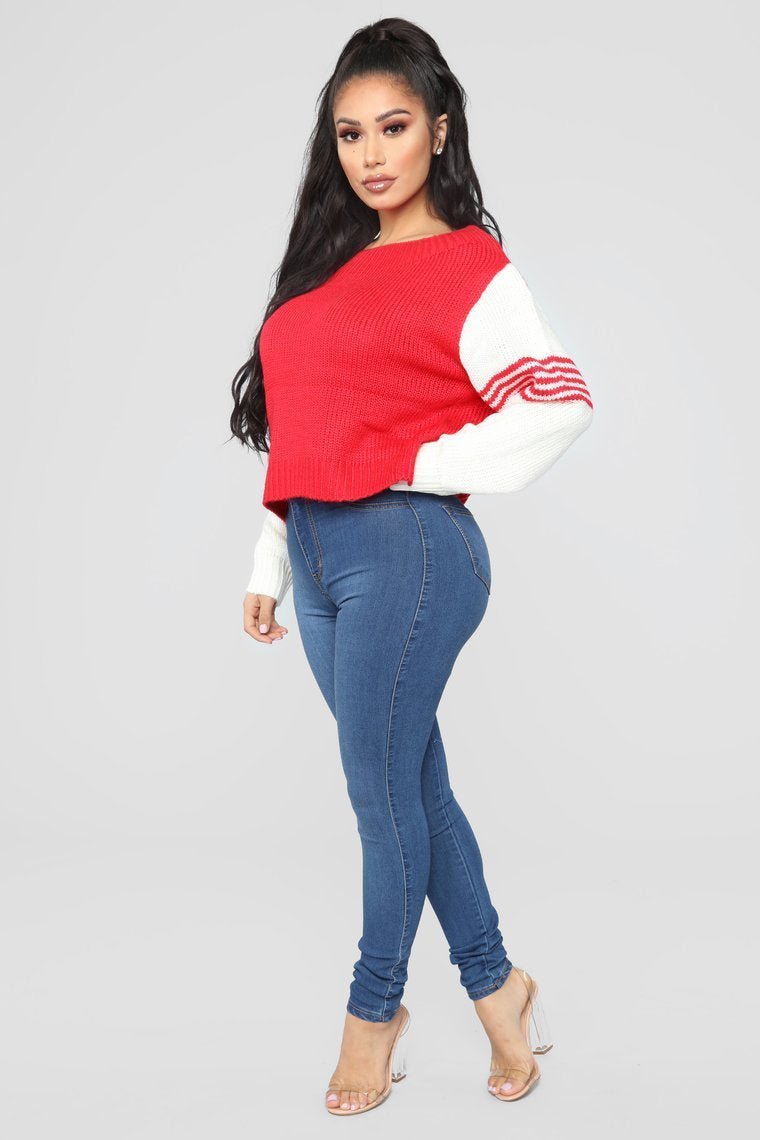 Lets Play Games Sweater - Tomato Red - jameswhite001