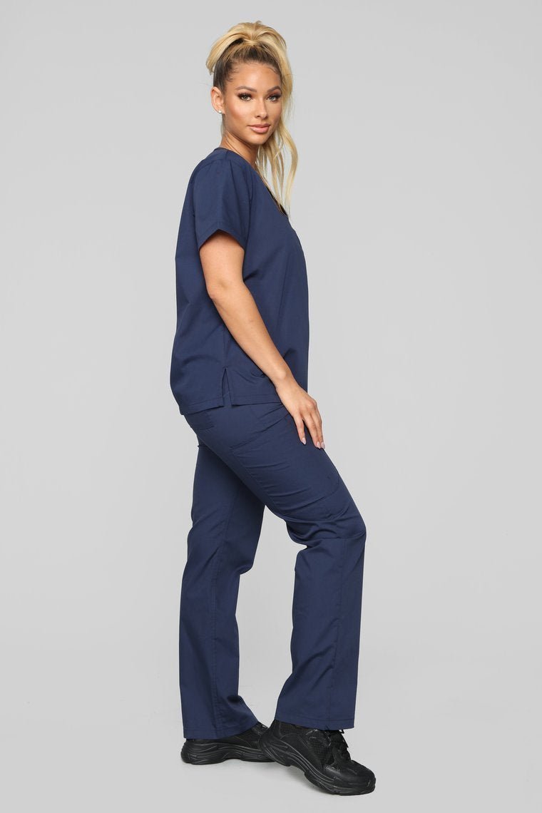 Life Saver V Neck Scrubs Top - Navy - jameswhite001