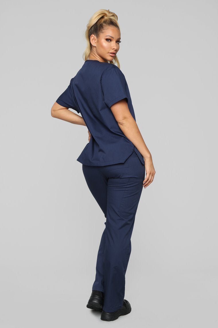 Life Saver V Neck Scrubs Top - Navy - jameswhite001