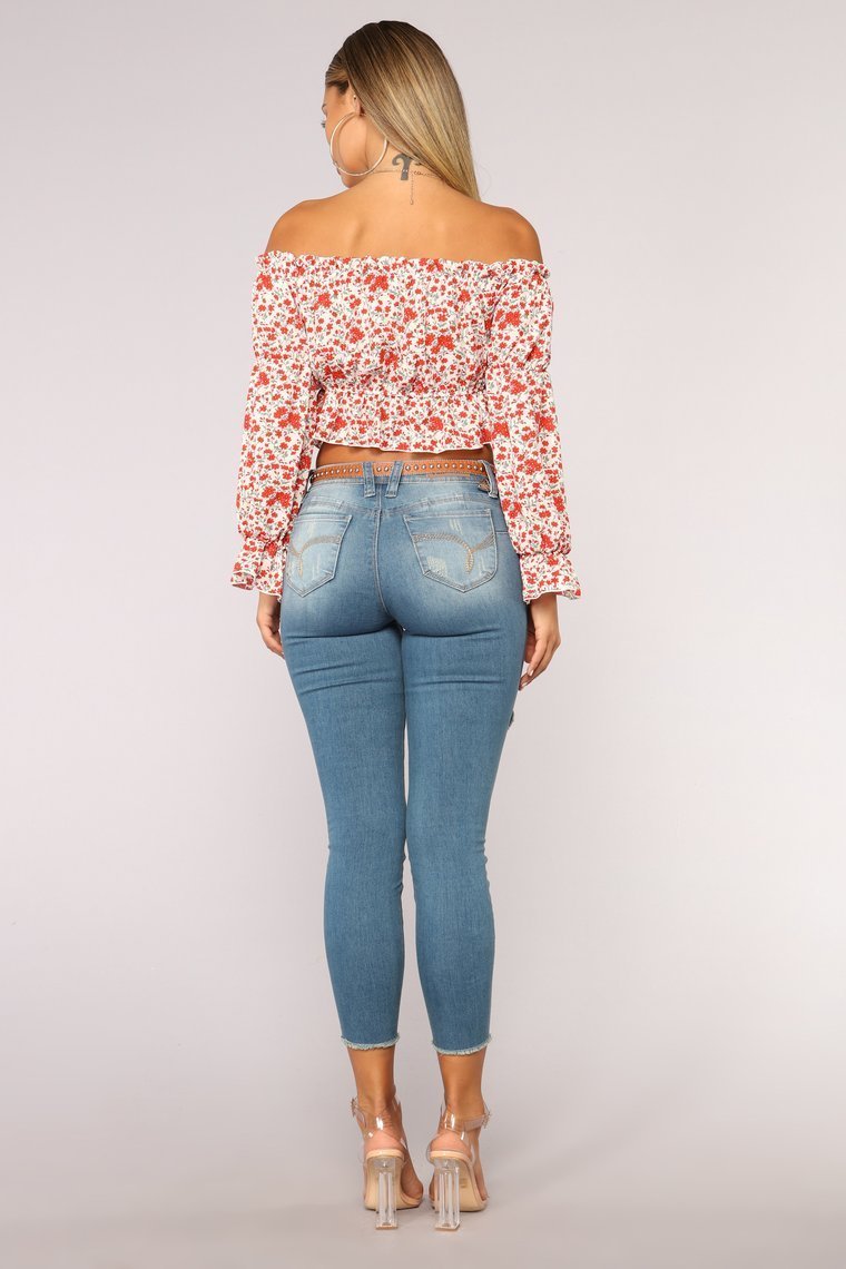 Look Back At Me Booty Lifting Jeans - Vintage Blue Wash - jameswhite001