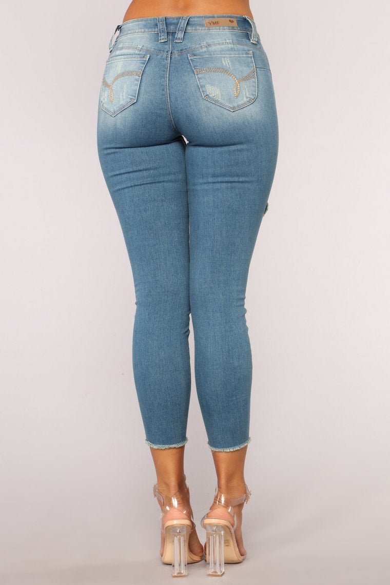 Look Back At Me Booty Lifting Jeans - Vintage Blue Wash - jameswhite001