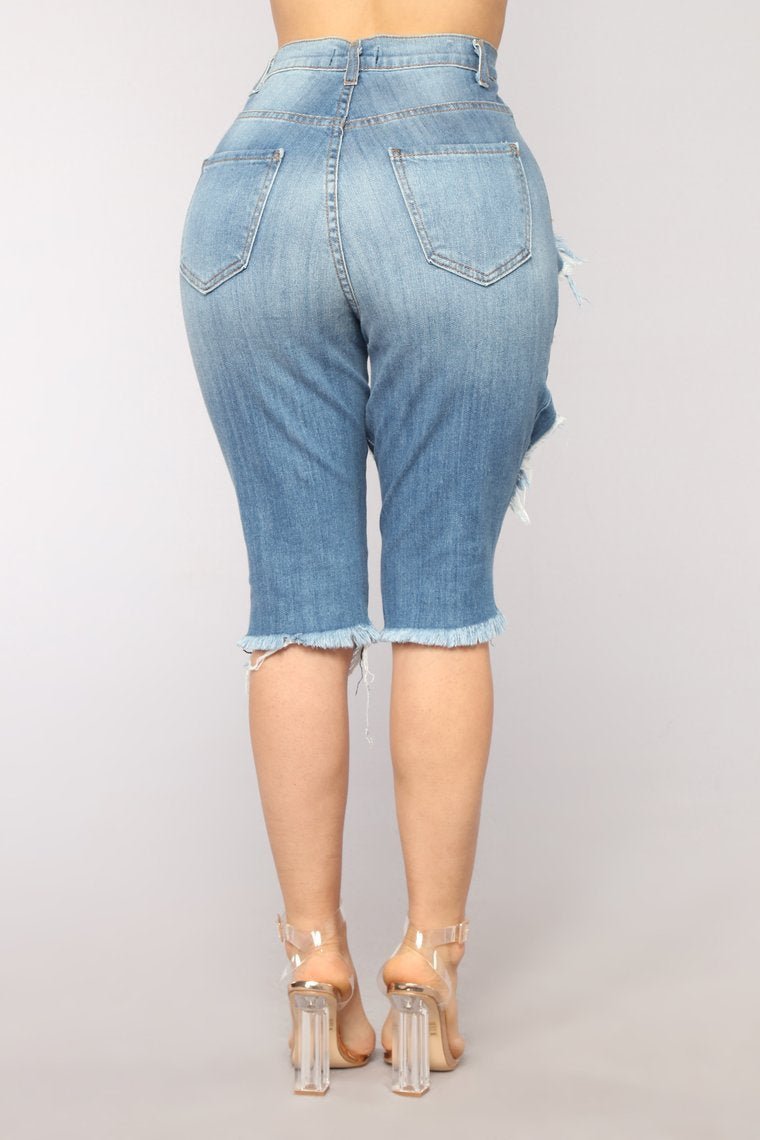 Lost At Sea Shorts - Medium Blue Wash - jameswhite001