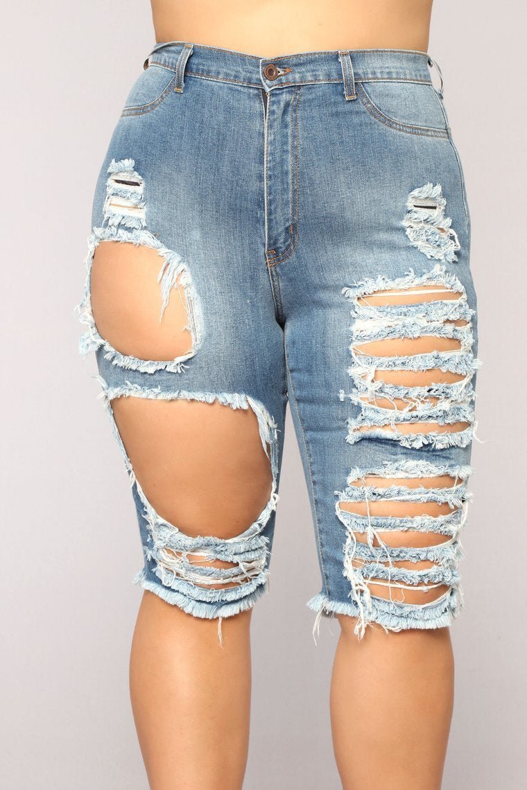 Lost At Sea Shorts - Medium Blue Wash - jameswhite001