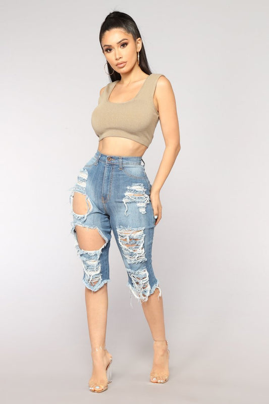 Lost At Sea Shorts - Medium Blue Wash - jameswhite001