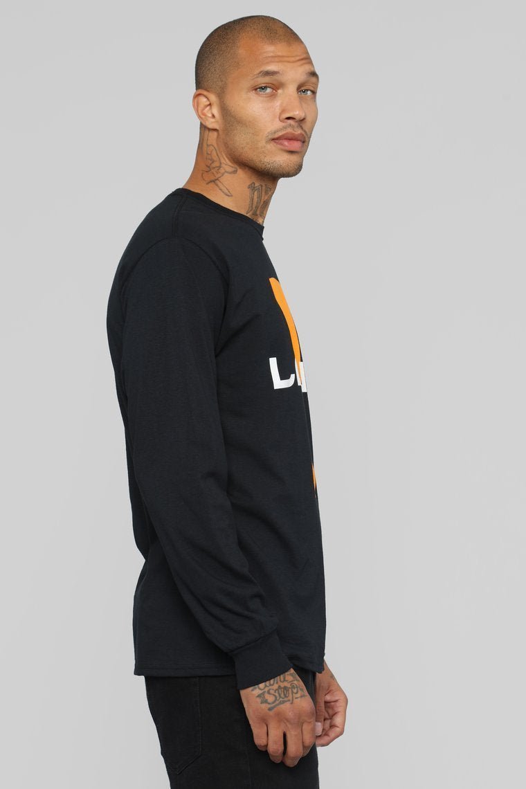 Loud Long Sleeve Tee - Black/Orange - jameswhite001