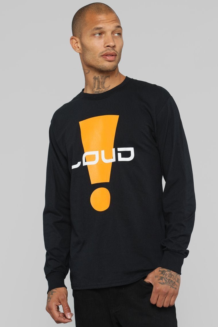 Loud Long Sleeve Tee - Black/Orange - jameswhite001