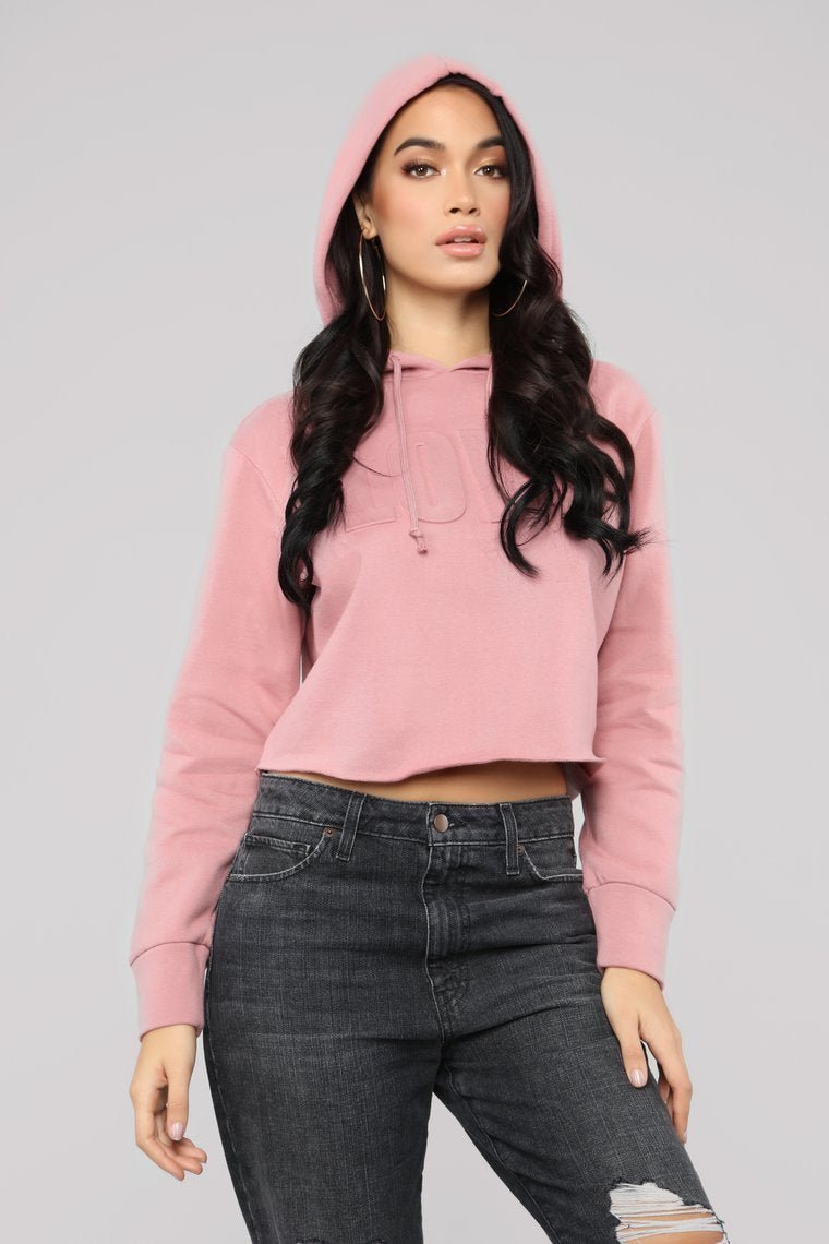 Love Embossed Hoodie - Rose - jameswhite001