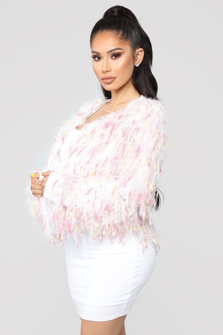 Love Is All We Need Cardigan II - White/Combo - jameswhite001