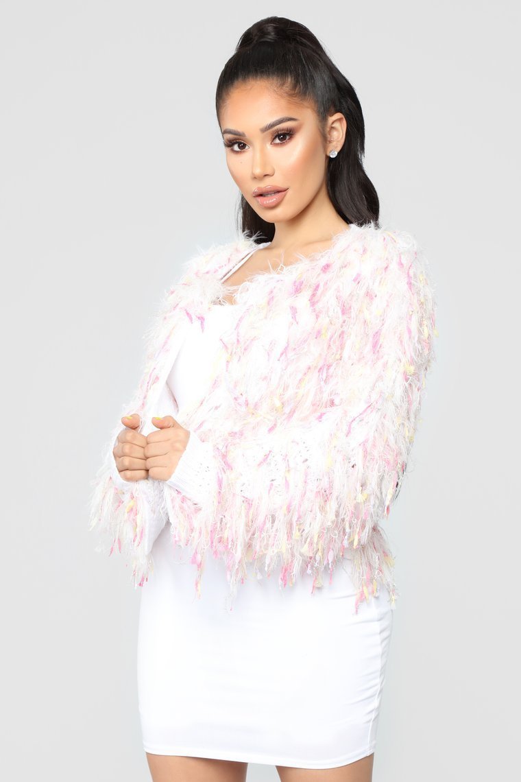 Love Is All We Need Cardigan II - White/Combo - jameswhite001