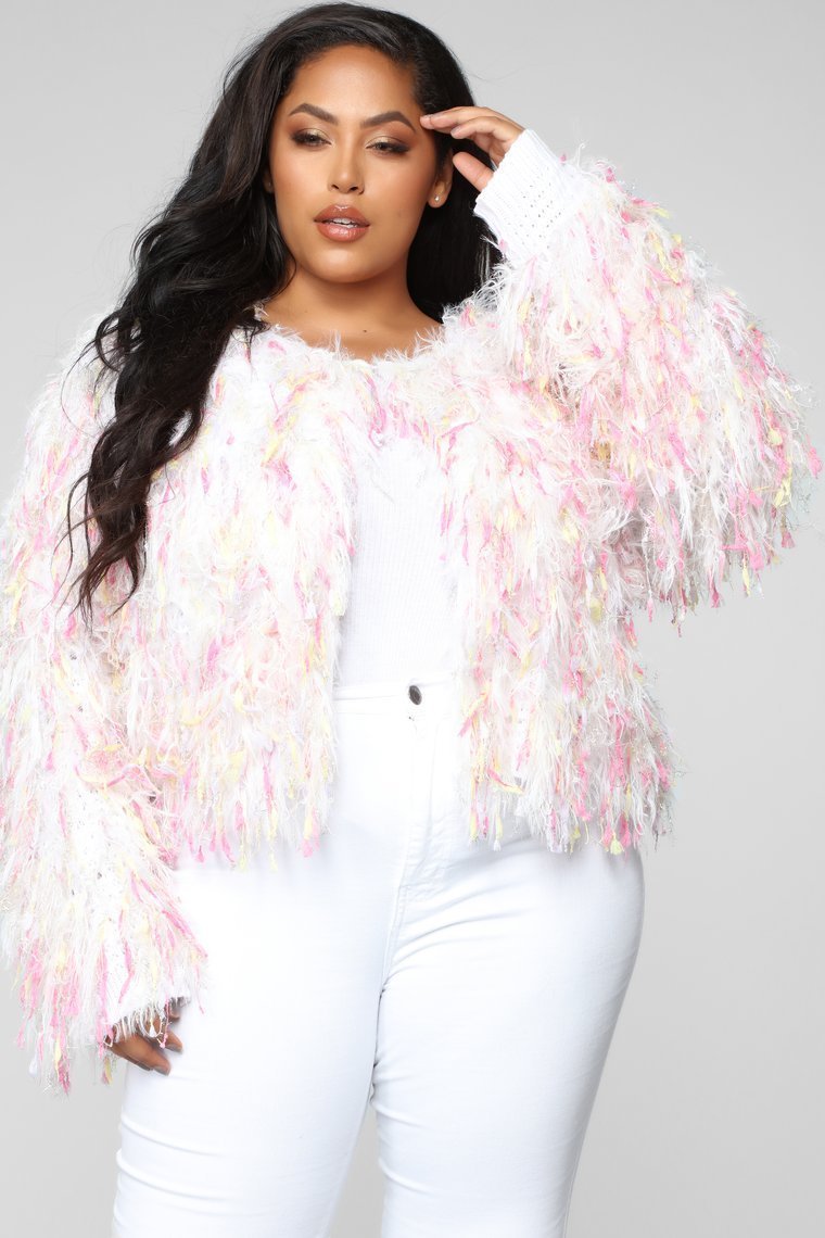 Love Is All We Need Cardigan II - White/Combo - jameswhite001