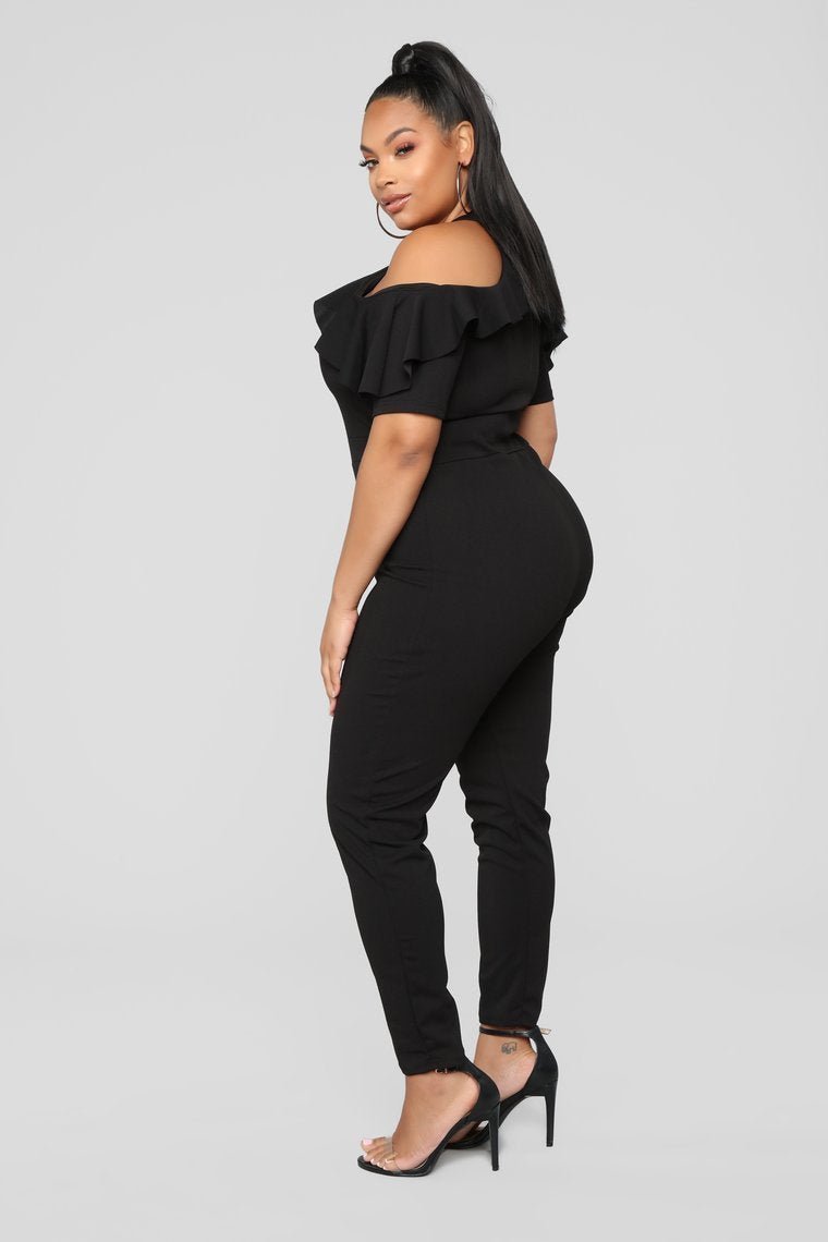 Love Me Now Ruffle Jumpsuit - Black - jameswhite001
