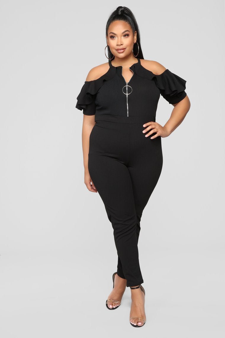 Love Me Now Ruffle Jumpsuit - Black - jameswhite001