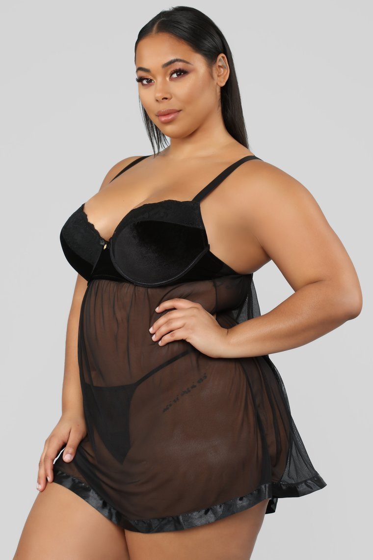 Love You Forever Baby Doll 2 Piece Set - Black - jameswhite001