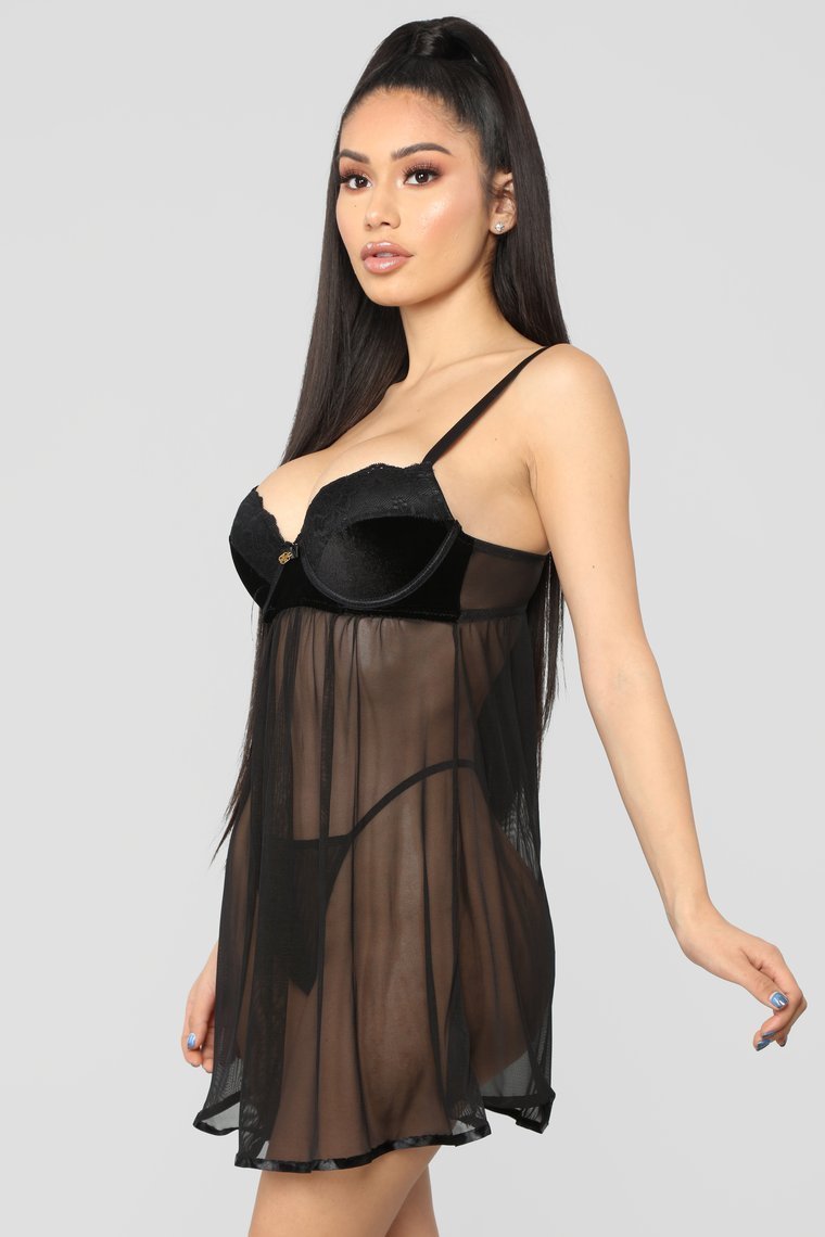 Love You Forever Baby Doll 2 Piece Set - Black - jameswhite001