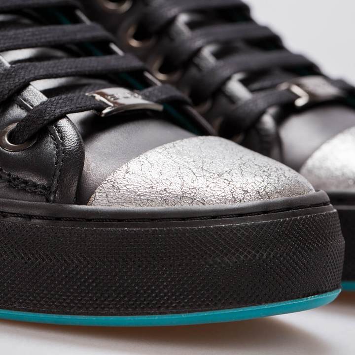 LUCY – LEATHER BLACK & SILVER - jameswhite001