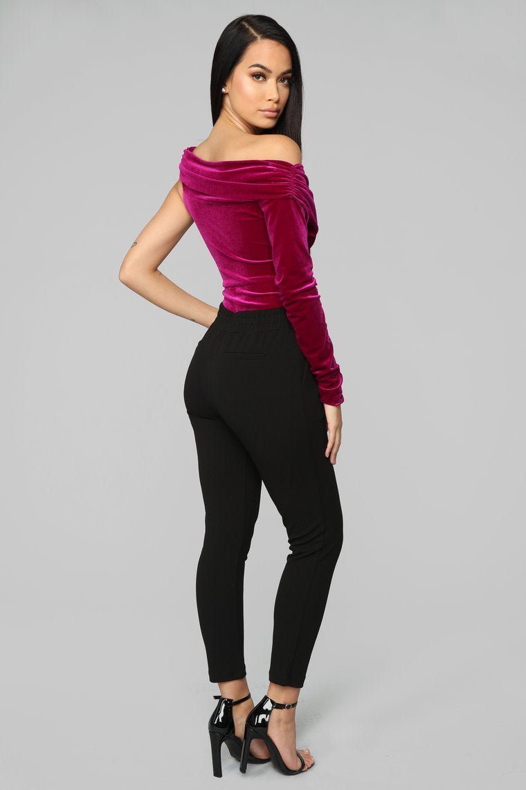 Making Headlines Velvet Bodysuit - Purple - jameswhite001