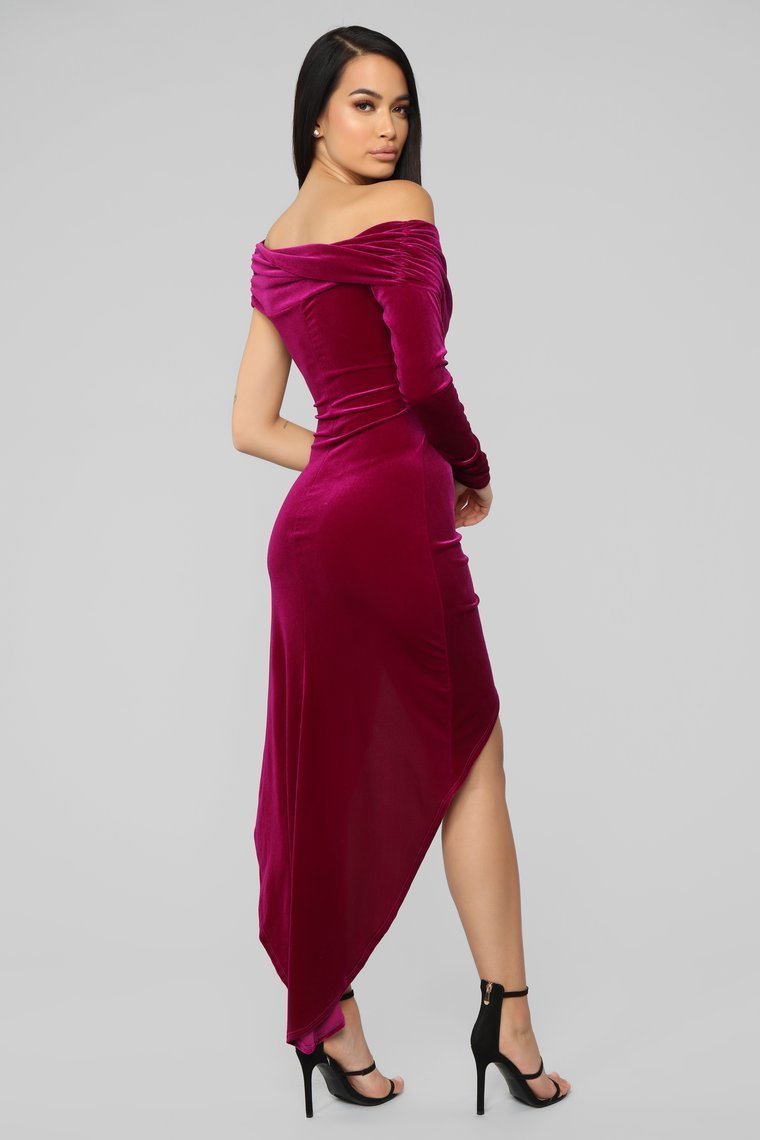 Making Headlines Velvet Dress - Purple - jameswhite001