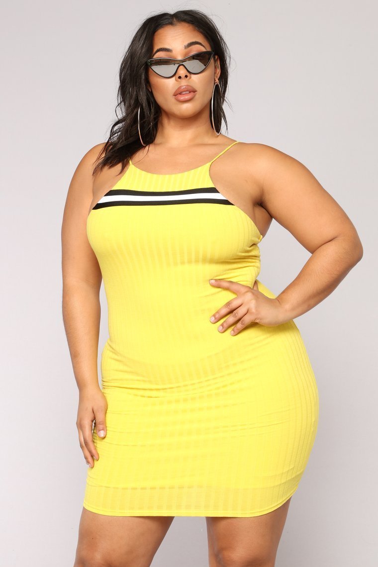 Mareli Ribbed Dress - Yellow - jameswhite001