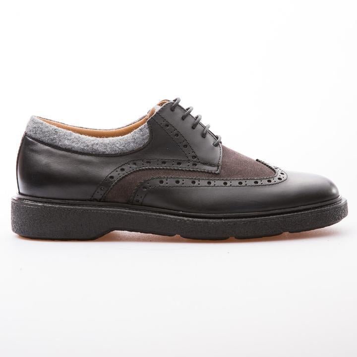 MATTEO - BLACK & ANTHRACITE - CALF SUEDE & LEATHER - jameswhite001