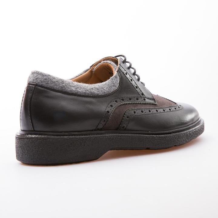 MATTEO - BLACK & ANTHRACITE - CALF SUEDE & LEATHER - jameswhite001