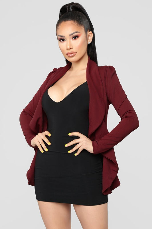 Meet And Greet Blazer - Burgundy - jameswhite001