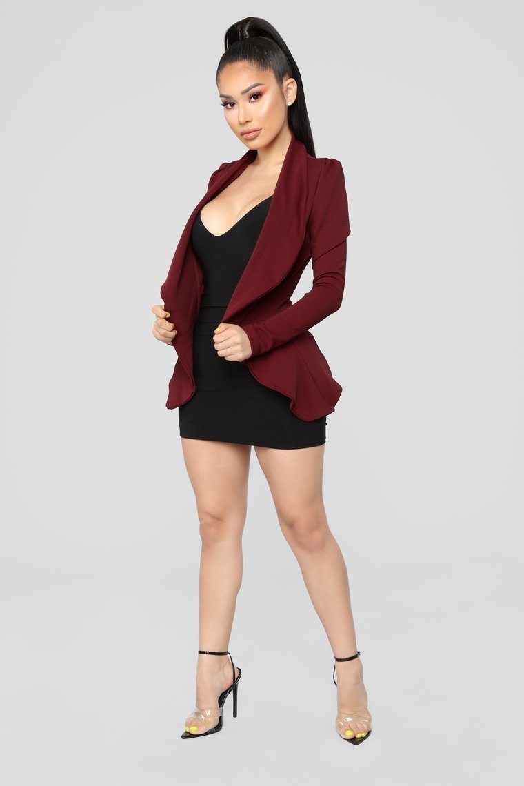 Meet And Greet Blazer - Burgundy - jameswhite001