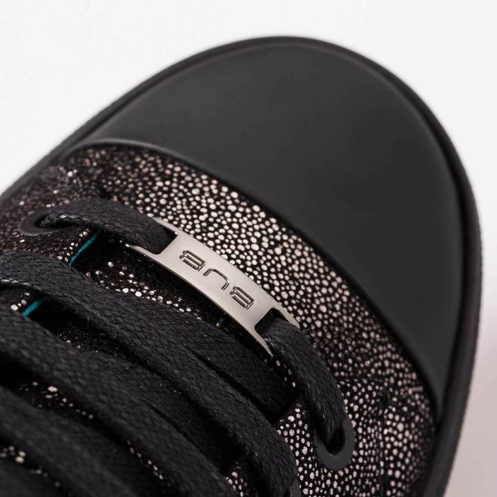 MELANIE – PRINTED LEATHER SILVER & BLACK - jameswhite001