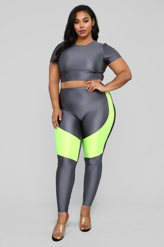 Metallic Mami Lounge Set - Grey/Yellow - jameswhite001