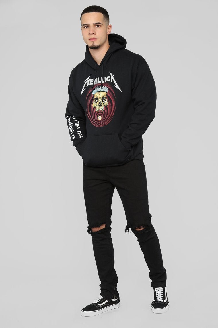 Metallica Short Straw Hoodie - Black/Combo - jameswhite001