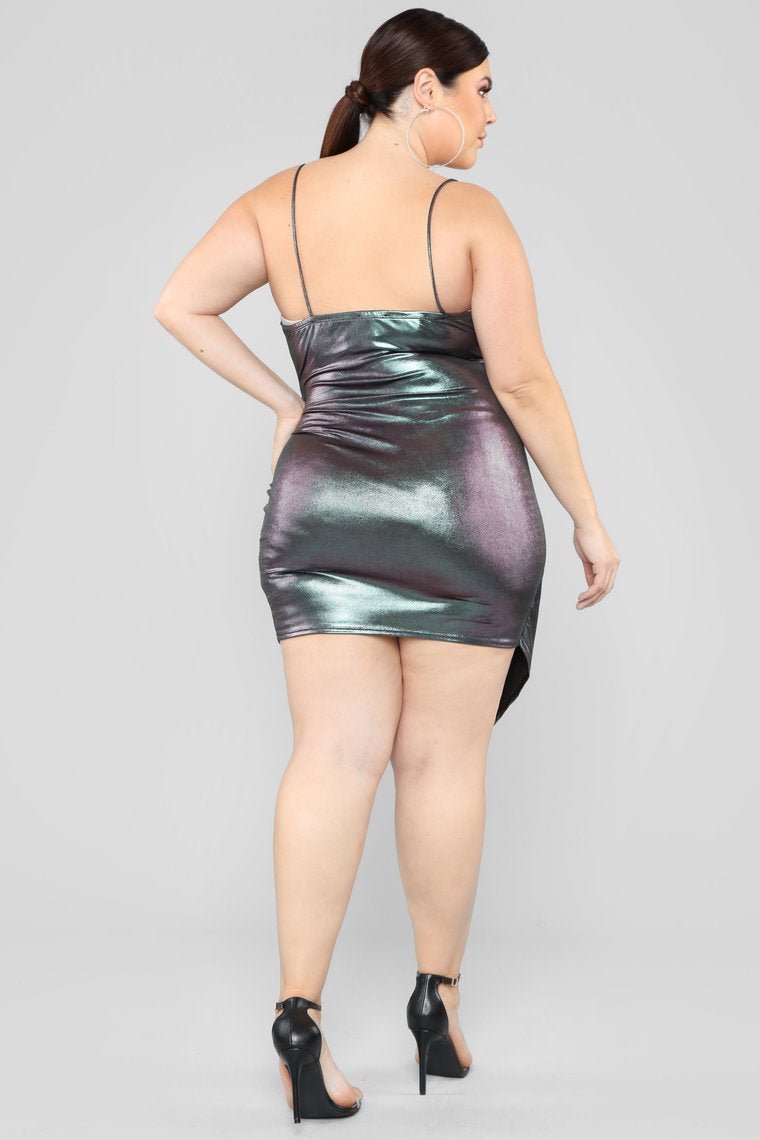 Midnight Hour Metallic Dress - Silver - jameswhite001