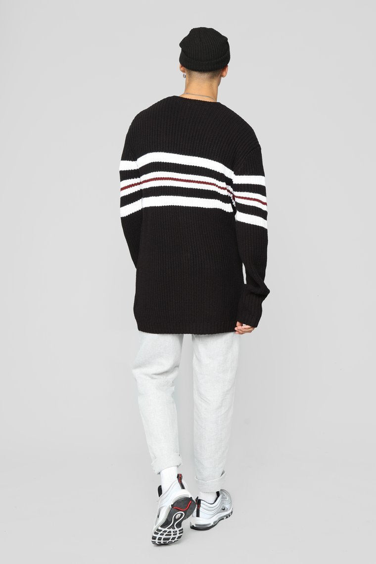 Montel Knitted Cardigan - Black/Multi - jameswhite001