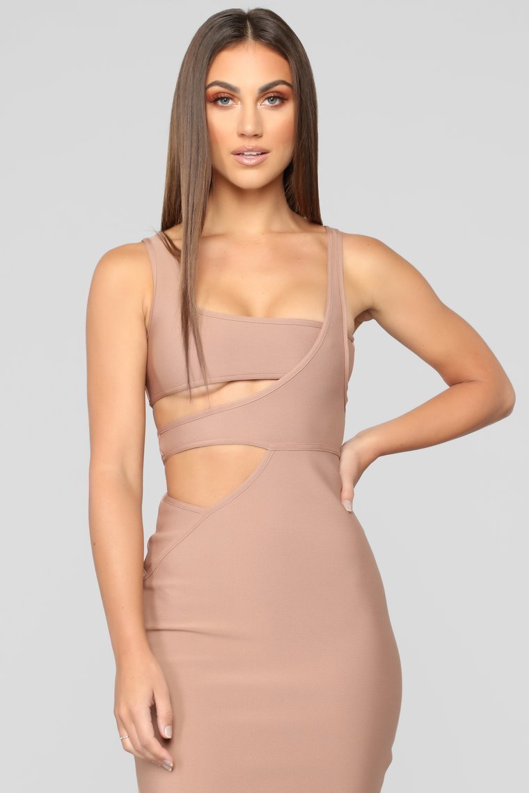 More Money Honey Bandage Dress - Taupe - jameswhite001