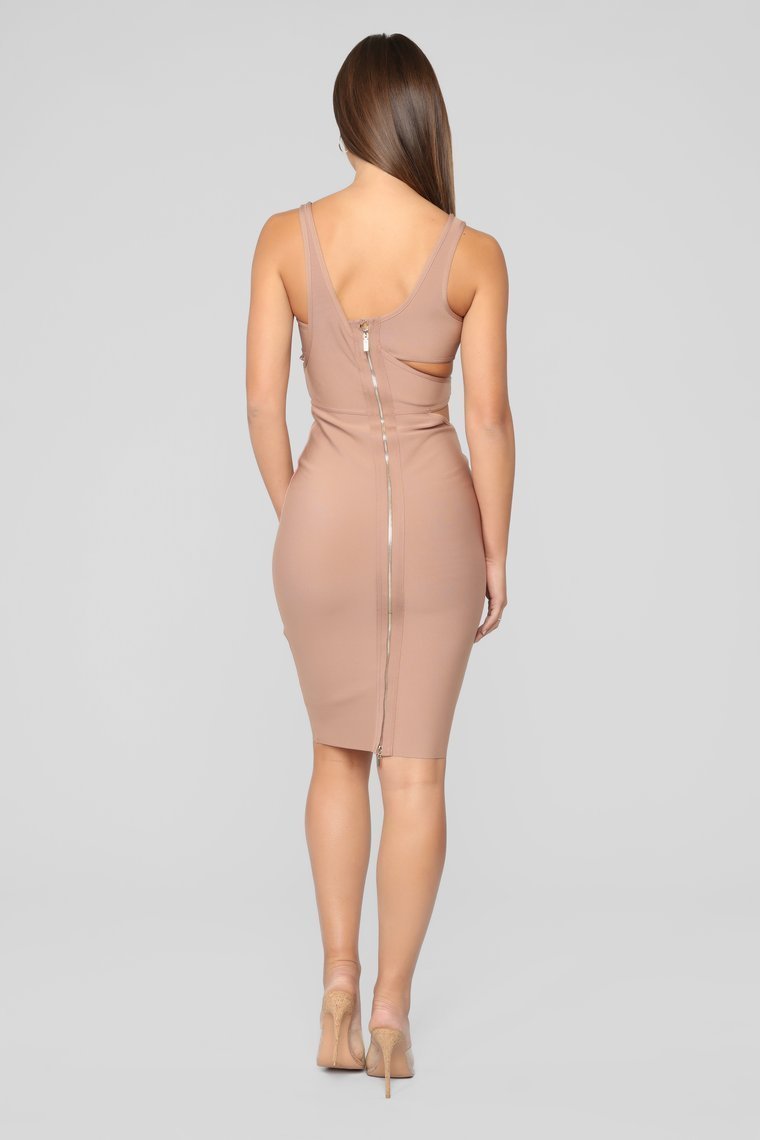 More Money Honey Bandage Dress - Taupe - jameswhite001