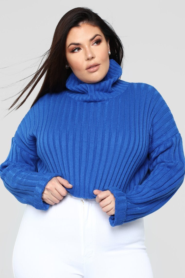 Morgan Cropped Sweater - Royal - jameswhite001