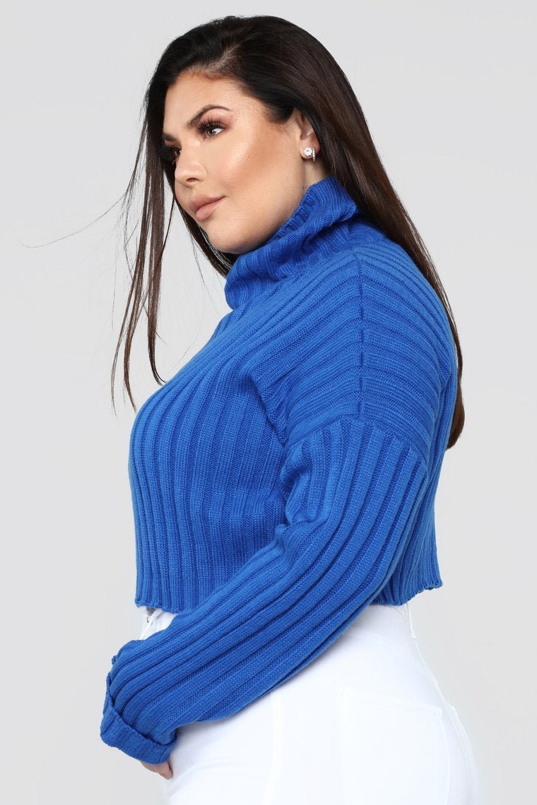 Morgan Cropped Sweater - Royal - jameswhite001