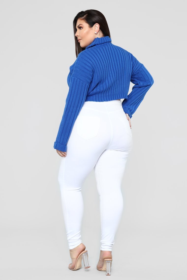 Morgan Cropped Sweater - Royal - jameswhite001